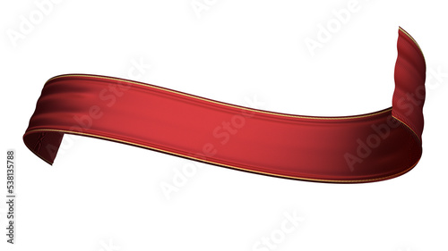 3d red ribbon for composition