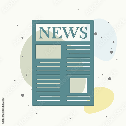 Vector icon newspaper on multicolored background.