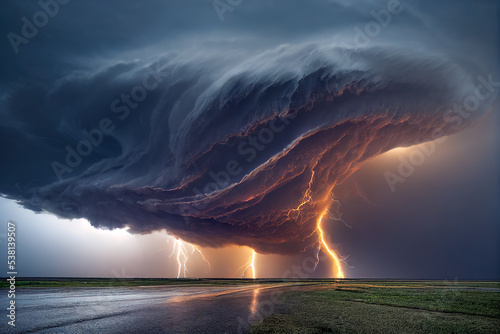 Fotografia dramatic and powerful tornado