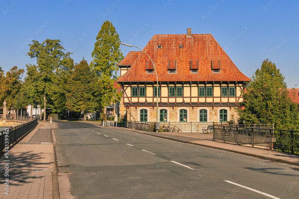 Street view in the town of Steinfurt, North Rhine-Westphalia, Germany