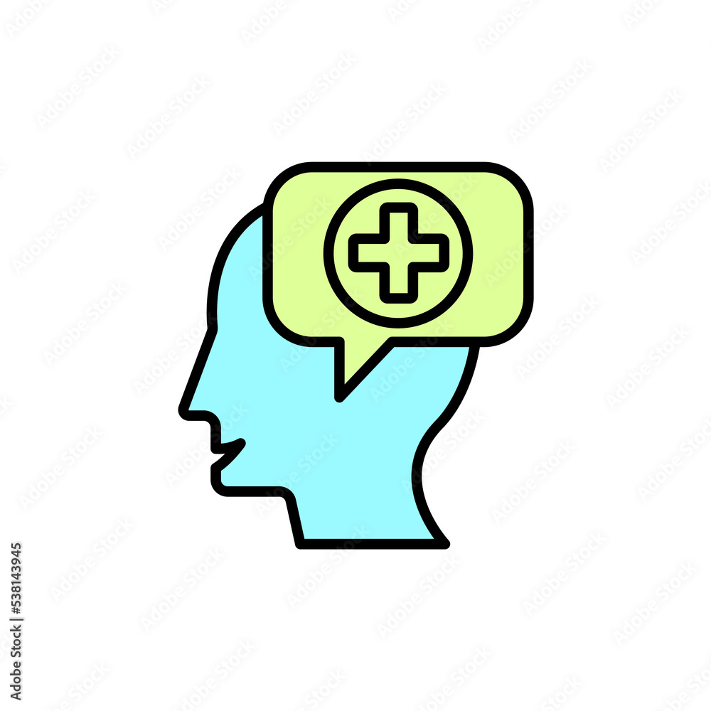 Mental health concept line icon. Simple element illustration.Mental health concept outline symbol design Mental health concept line icon. Simple element illustration.Mental health concept outline symbol design