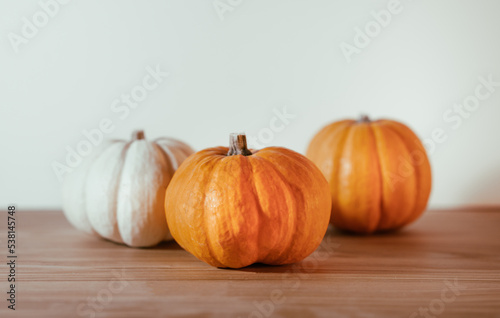 Three pumpkins as decoration