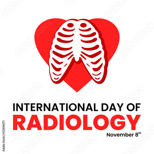 International Day of Radiology. Human ribs icon. Bone. Flat design vector illustration isolated on white background