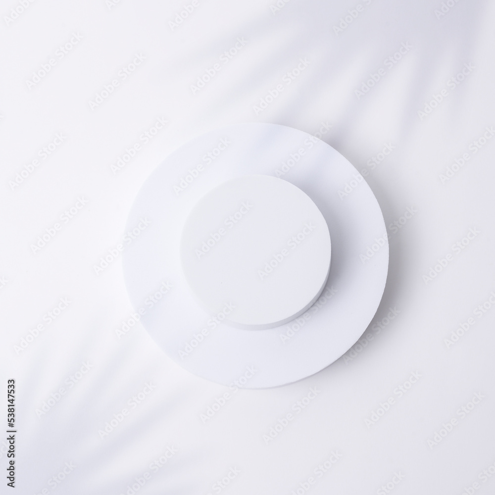 Obraz premium 3D circle mockup on with empty white background , Product show concept