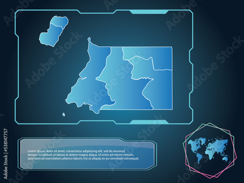 Equatorial Guinea Map infographic technology blue Color element collection background