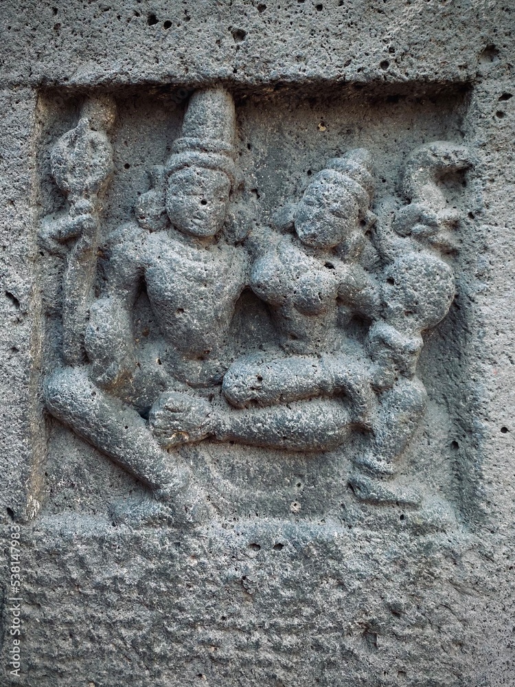 Shiv Parvati ancient stone sculpture