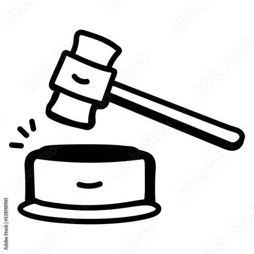 Premium doodle icon design of auction 