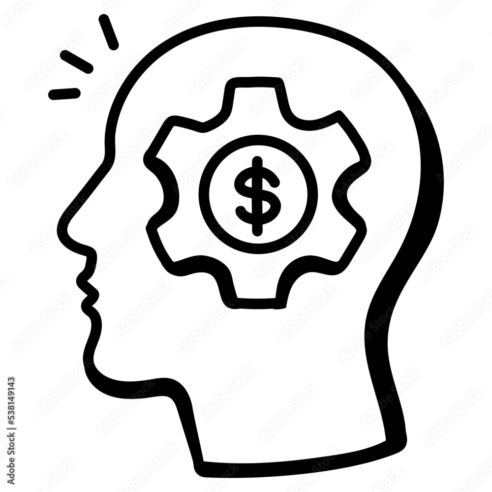 A doodle icon of money minded A doodle icon of money minded
