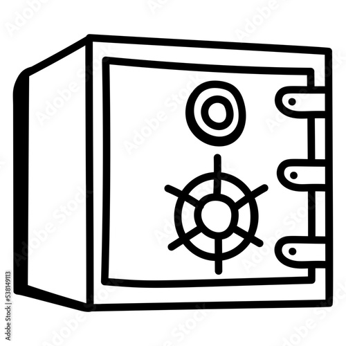 Download premium doodle icon of vault 