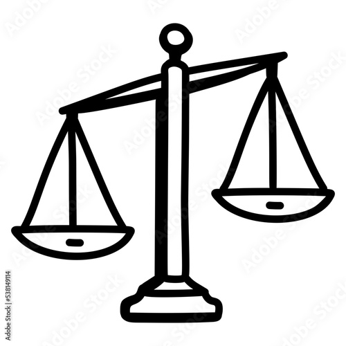 Get a hand drawn icon of balance scale 