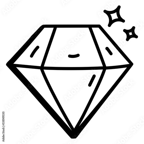 Grab this doodle icon of diamond 