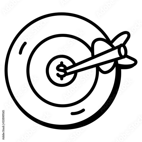 A handy doodle icon of financial target 