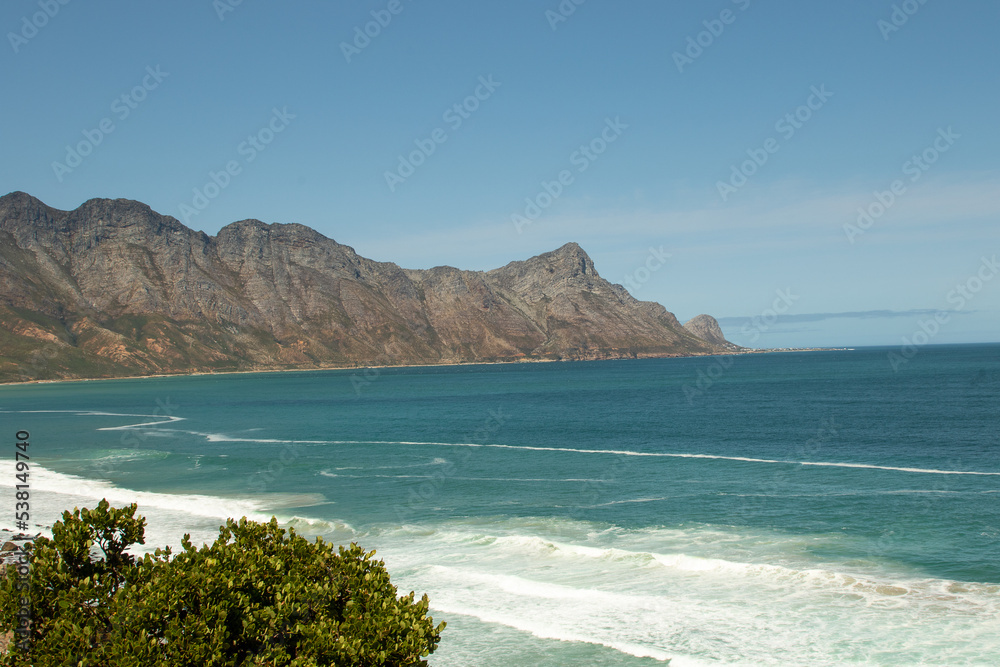 Beautiful wild coastline with mountains and turquoise sea