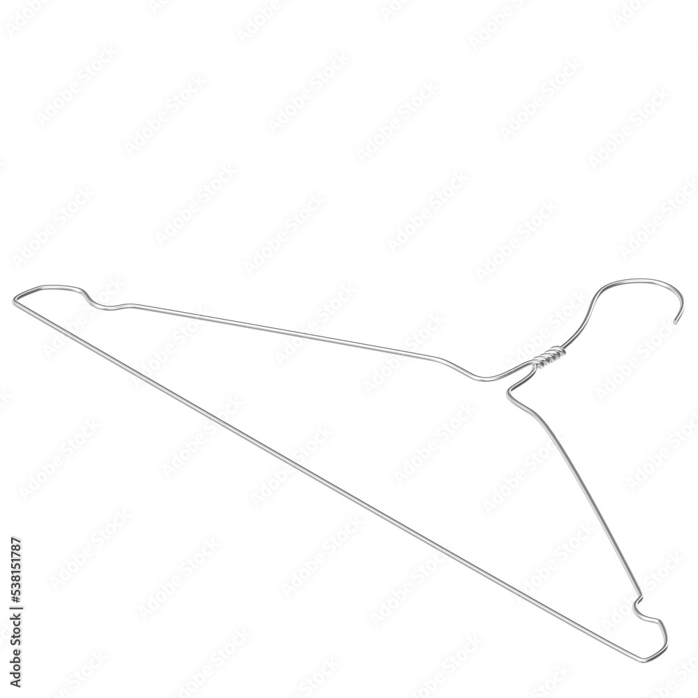 Fototapeta premium 3d rendering illustration of a metal wire coat hanger