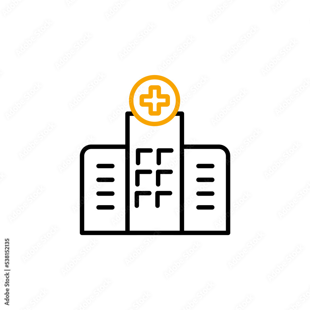 Hospital building concept line icon. Simple element illustration.Hospital building concept outline symbol design Hospital building concept line icon. Simple element illustration.Hospital building concept outline symbol design