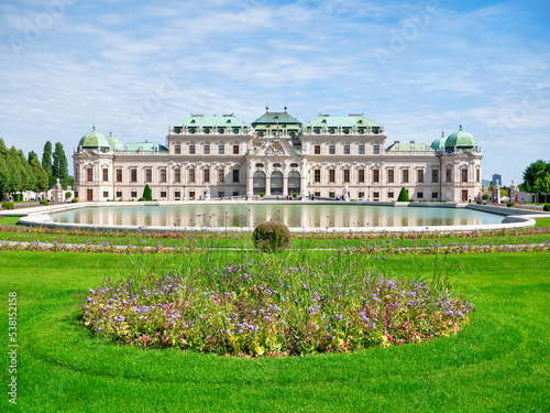 Canvas Print View with Belvedere Palace (Schloss Belvedere) built in Baroque architectural st