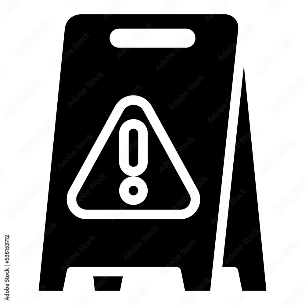WET FLOOR SIGN glyph icon WET FLOOR SIGN glyph icon