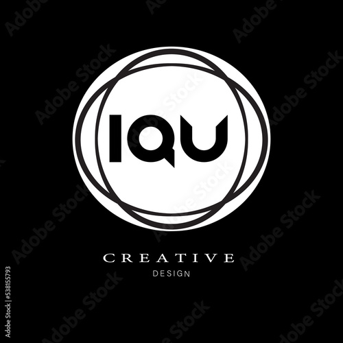 IQU letters with creative style .IQU Letter Initial Logo Design Vector Illustration . photo