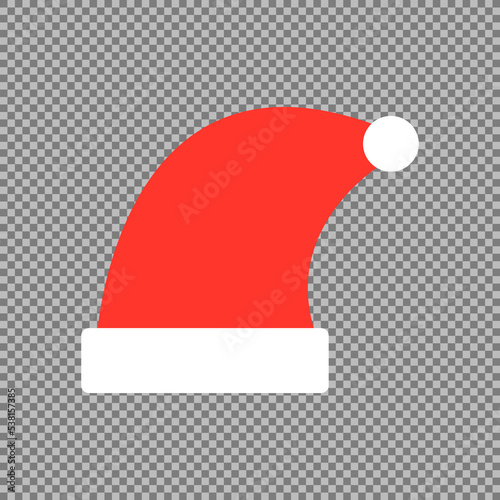 Red santa claus hat / rød nissehue Vector illustration, 
