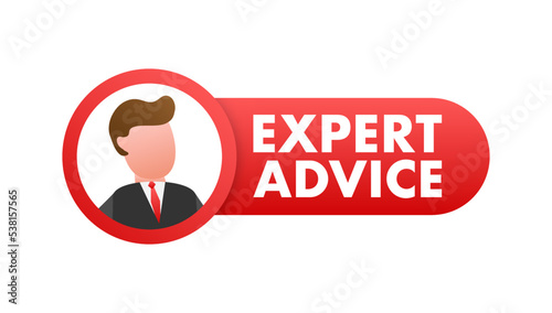 Expert advice icon. Business person presentation. Vector stock illustration.