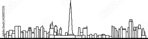 modern cityscape skyline outline doodle drawing