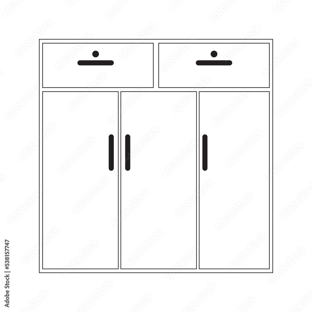 Wardrobe line art vector. Wardrobe line art vector.