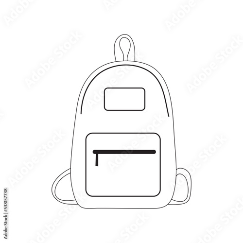 School bag line art vector.