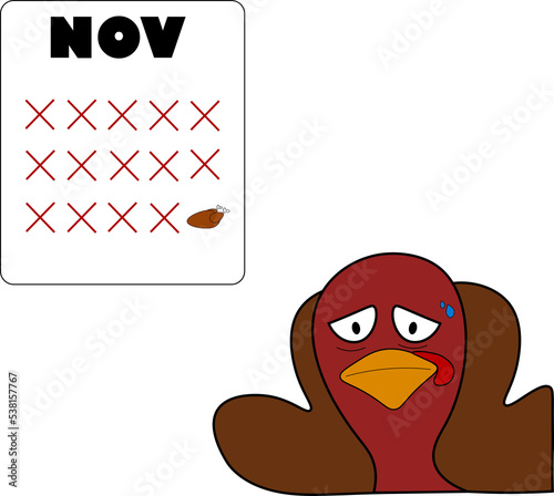 Tukey looking at November calendar photo