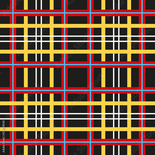 Tartan seamless pattern background in multicolored stripes with multi-layered effect