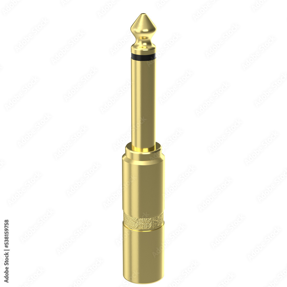 3d rendering illustration of a mono jack plug 3d rendering illustration of a mono jack plug