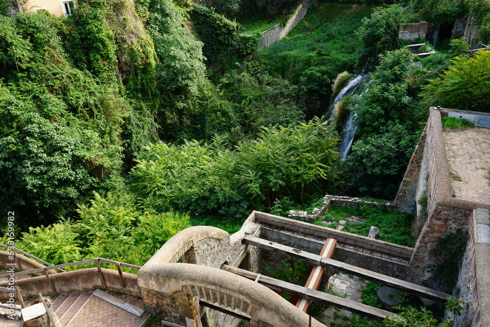 Villa Adriana waterfall, Tivoli, Rome, Lazio, Italy Villa Adriana waterfall, Tivoli, Rome, Lazio, Italy