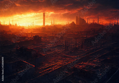 ruins of apocalyptic city © Wakingdream