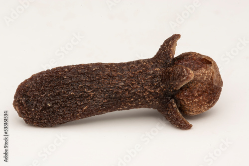 Macro shot of a clove on white background 
