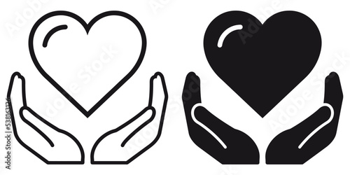 ofvs184 OutlineFilledVectorSign ofvs - healthcare vector icon . hands holding heart sign . health care . isolated transparent . black outline and filled version . AI 10 / EPS 10 . g11523