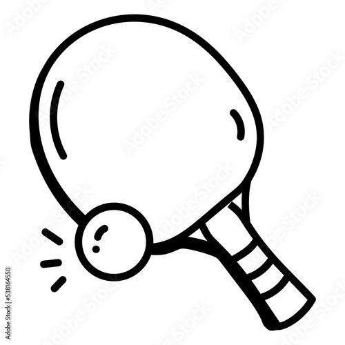 A customizable doodle icon of table tennis 