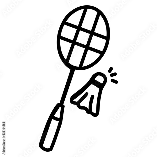 Premium doodle icon design of badminton 