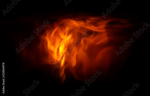 fire on a black background