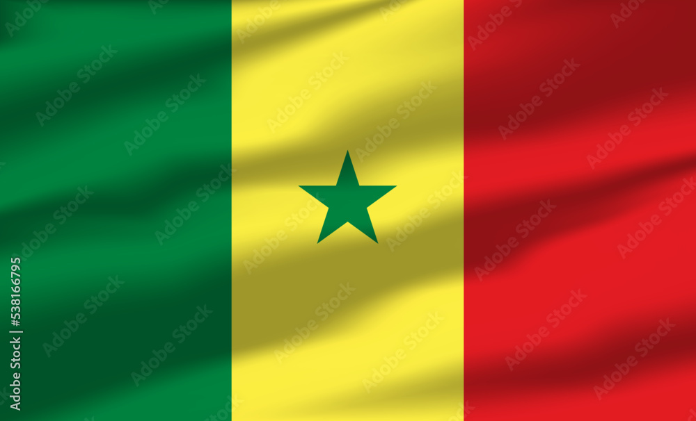 Vector Senegal Flag Waving Realistic Flowing Flags Vector Senegal Flag Waving Realistic Flowing Flags