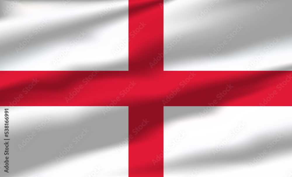 Obraz premium Vector England Flag Waving Realistic Flowing Flags