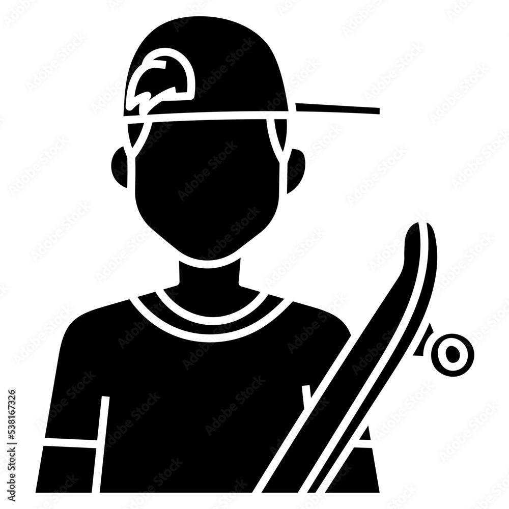Obraz premium SKATEBOARD glyph icon