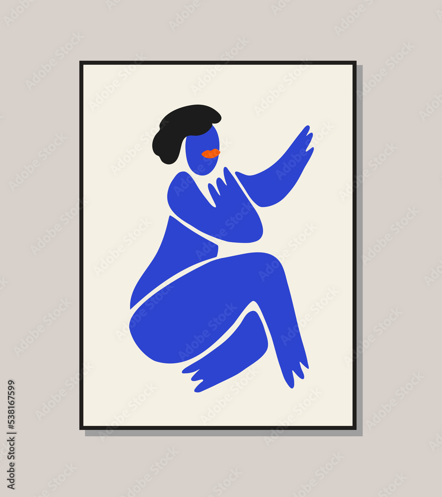Woman figure in a trendy minimalist style, Inspired by Matisse. Vector Art for creating patterns, posters, covers and postcards. Woman figure in a trendy minimalist style, Inspired by Matisse. Vector Art for creating patterns, posters, covers and postcards.