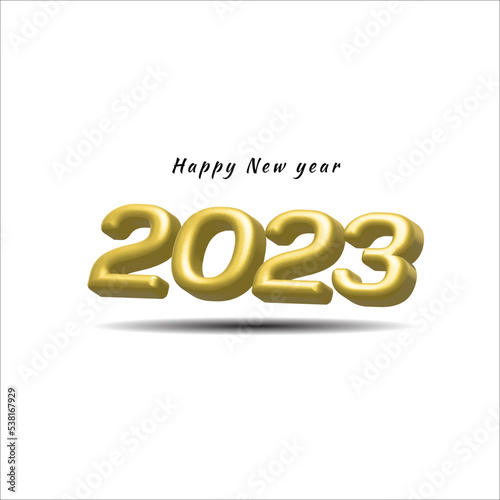 Vector Ilustration 3D happy new year isolate white background