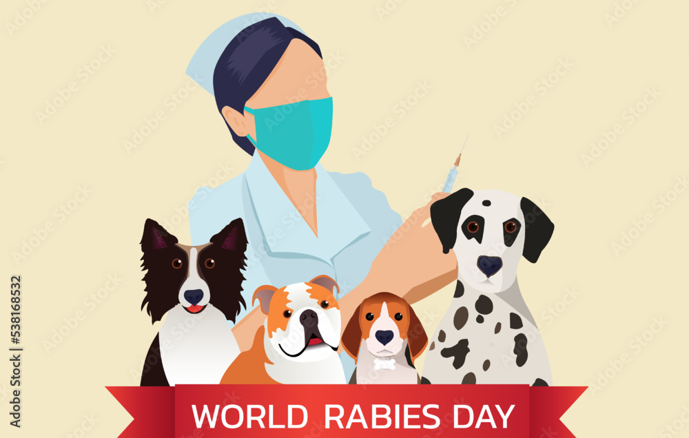Vector Illustration of World Rabies Day concept observed on September 28th Vector Illustration of World Rabies Day concept observed on September 28th