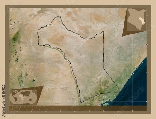 Garissa, Kenya. Low-res satellite. Major cities photo