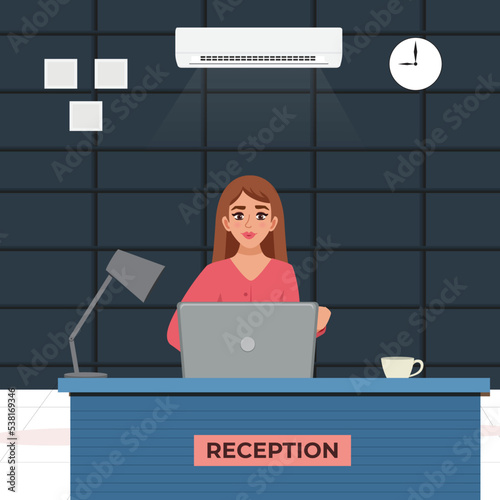 company receptionist illustration