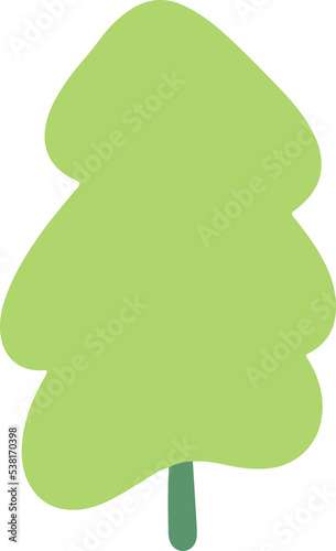 Cute green tree Illustration for design element
