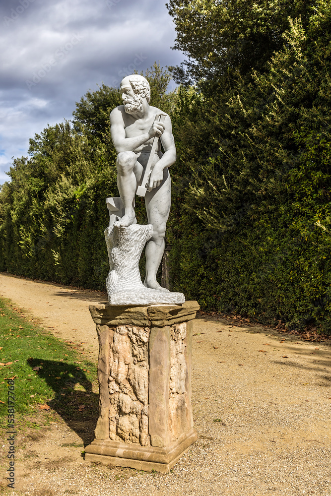 Obraz premium Florence, Italy. Marble sculpture in the Boboli Gardens (UNESCO)