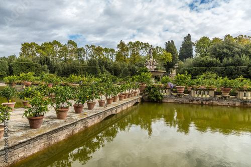 Florence, Italy. Pond in the Boboli Gardens (UNESCO list)