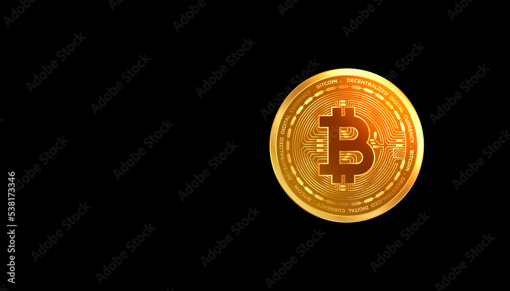 Bitcoin coin isolated with a simple background