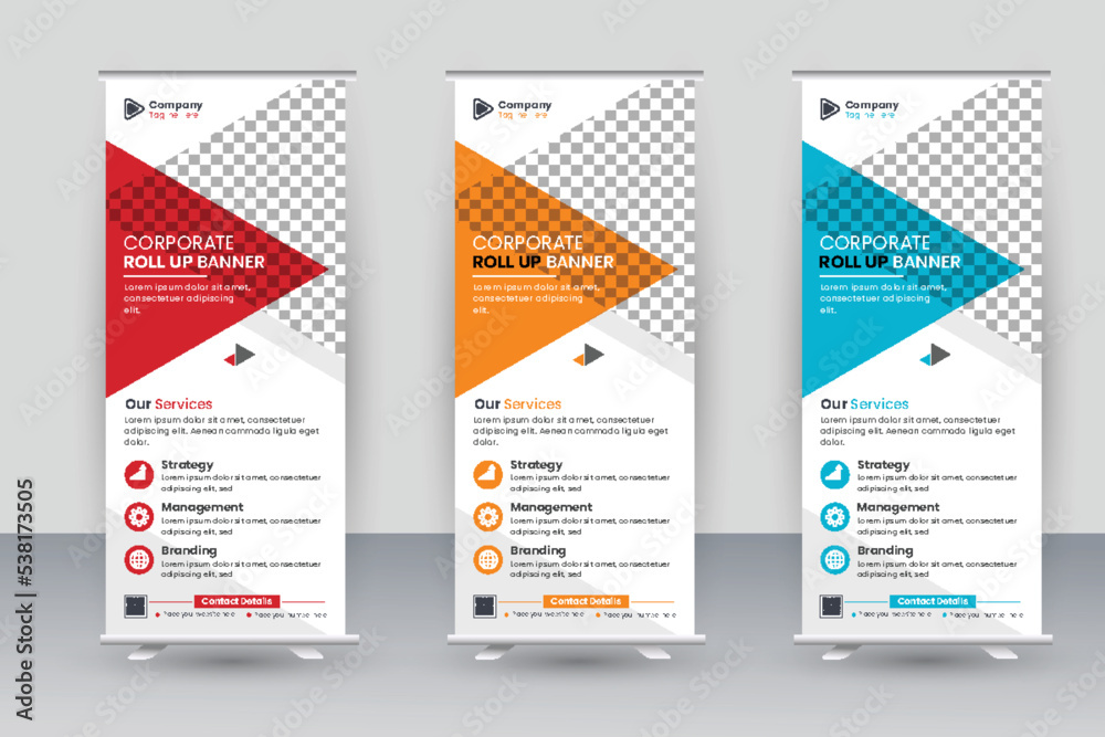 Corporate business roll up or stand banner template	
